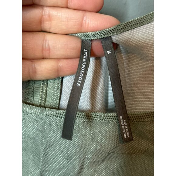 Anthropologie Plus printed wide-leg jumpsuit green Women's Plus 1X - Picture 8 of 13